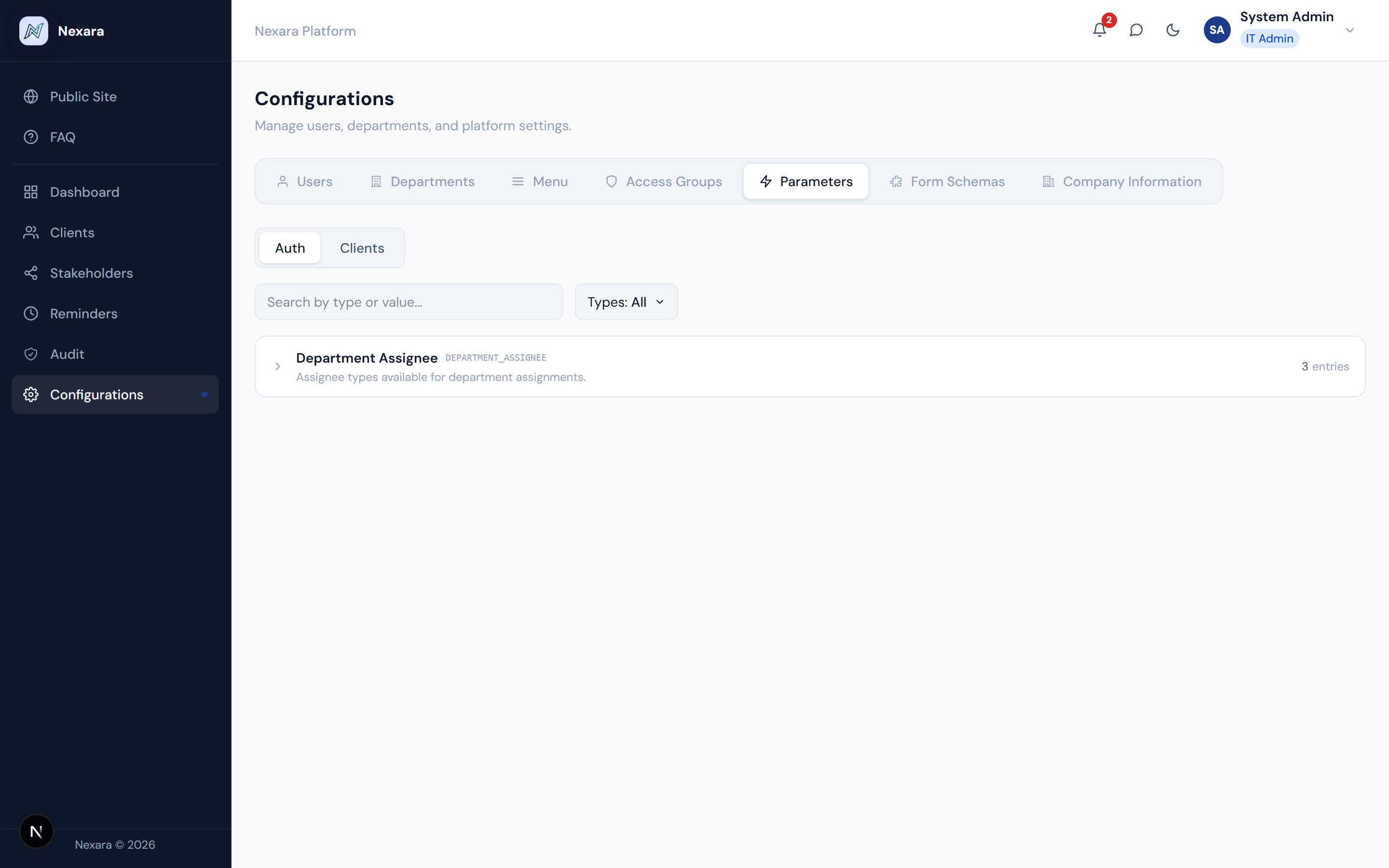 System Parameters step 2