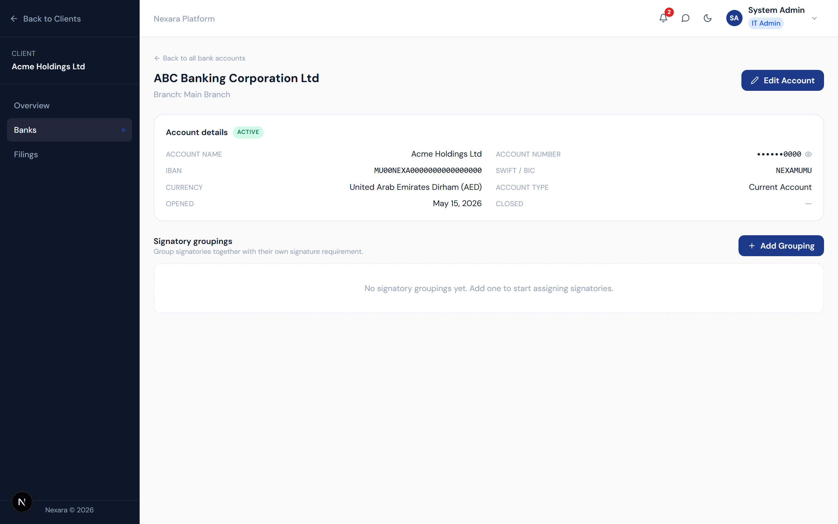 Bank Accounts & Signatories step 3